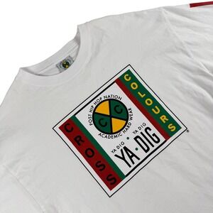 Cross Colours T-Shirt Men M White Ya Dig Graphic Hip Hop Nation Short Sleeve Vtg